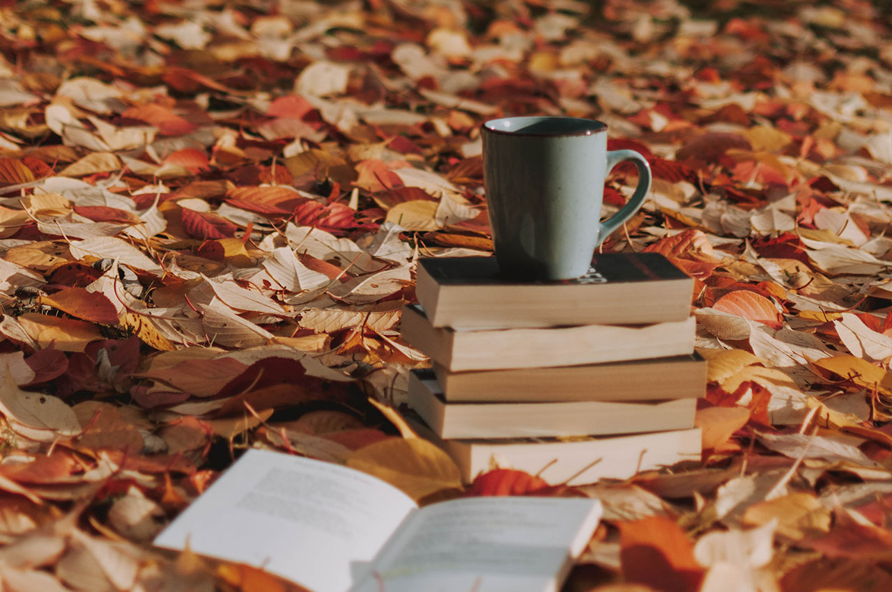leaves and books