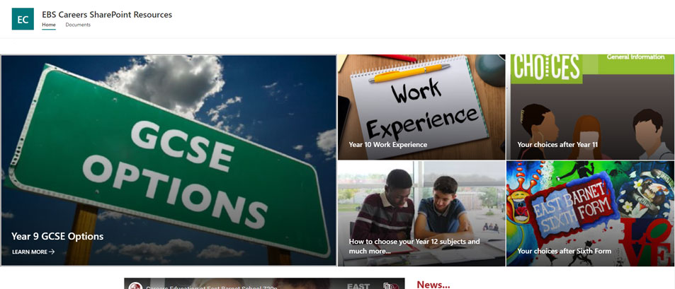 homepage of ebs careers sharepoint