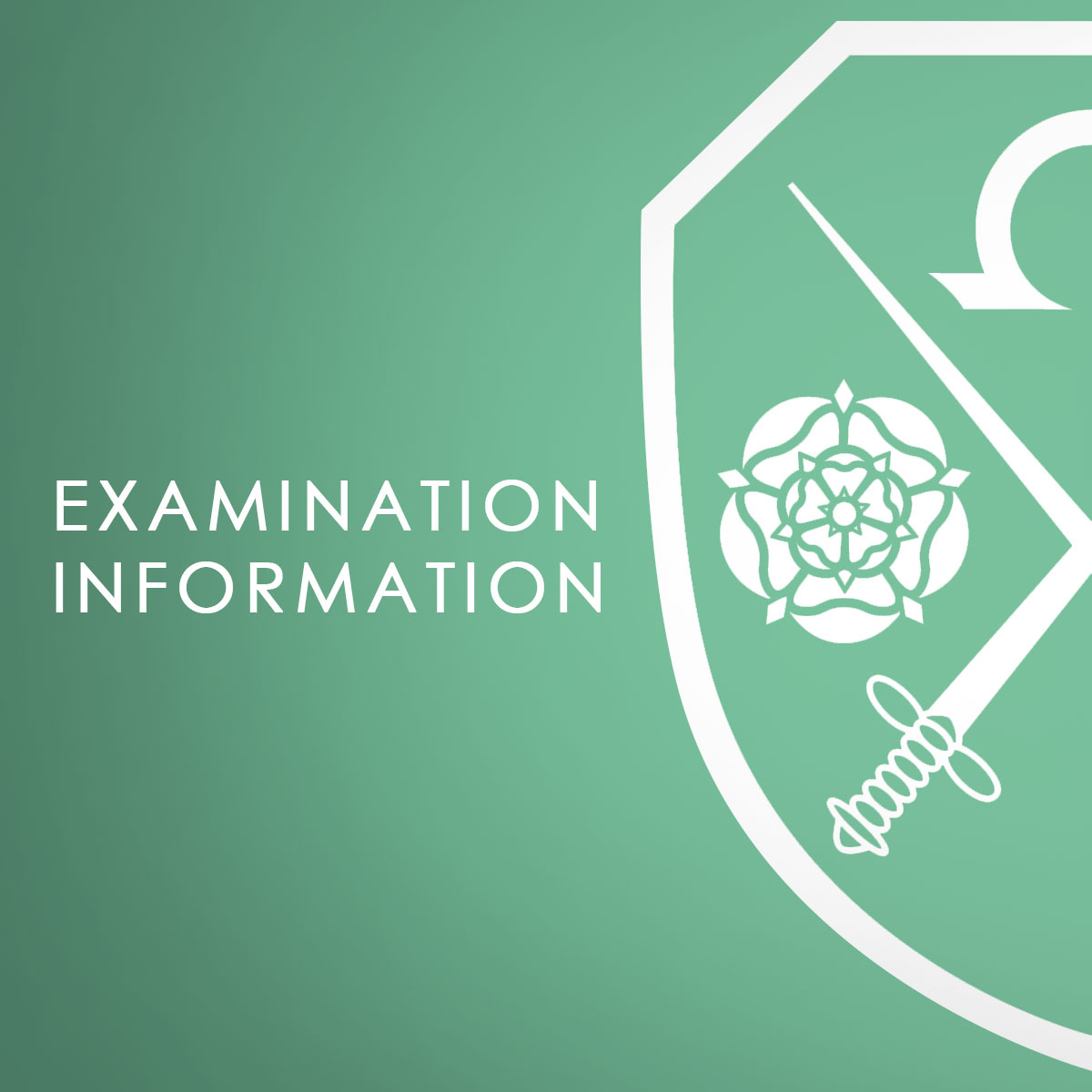 A green background with the East Barnet School logo which says Examination Information