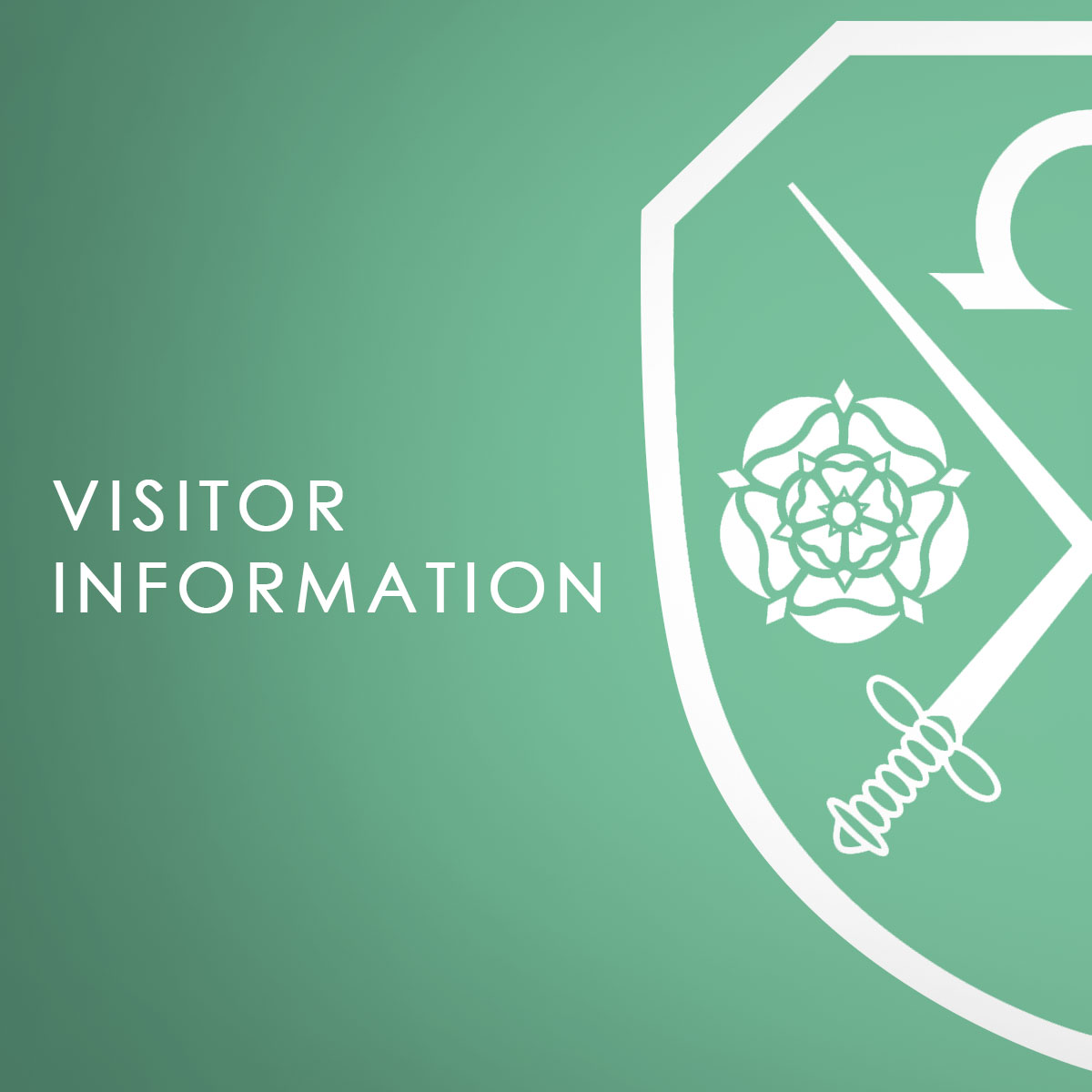 A green background with the East Barnet School logo which says Visitor Information
