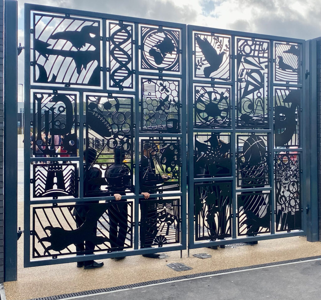 designer metal gates with different school patterns