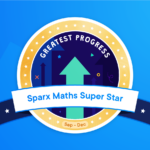 a blue background with a circular logo that says east barnet school have won the sparx maths greatest achievement award