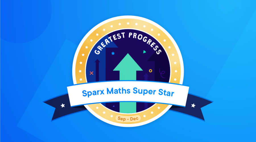 a blue background with a circular logo that says east barnet school have won the sparx maths greatest achievement award